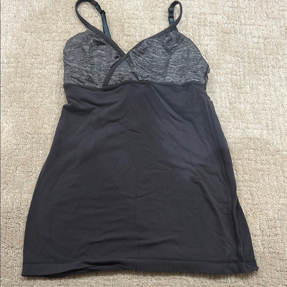 Black and Gray Lululemon athletic workout  Top